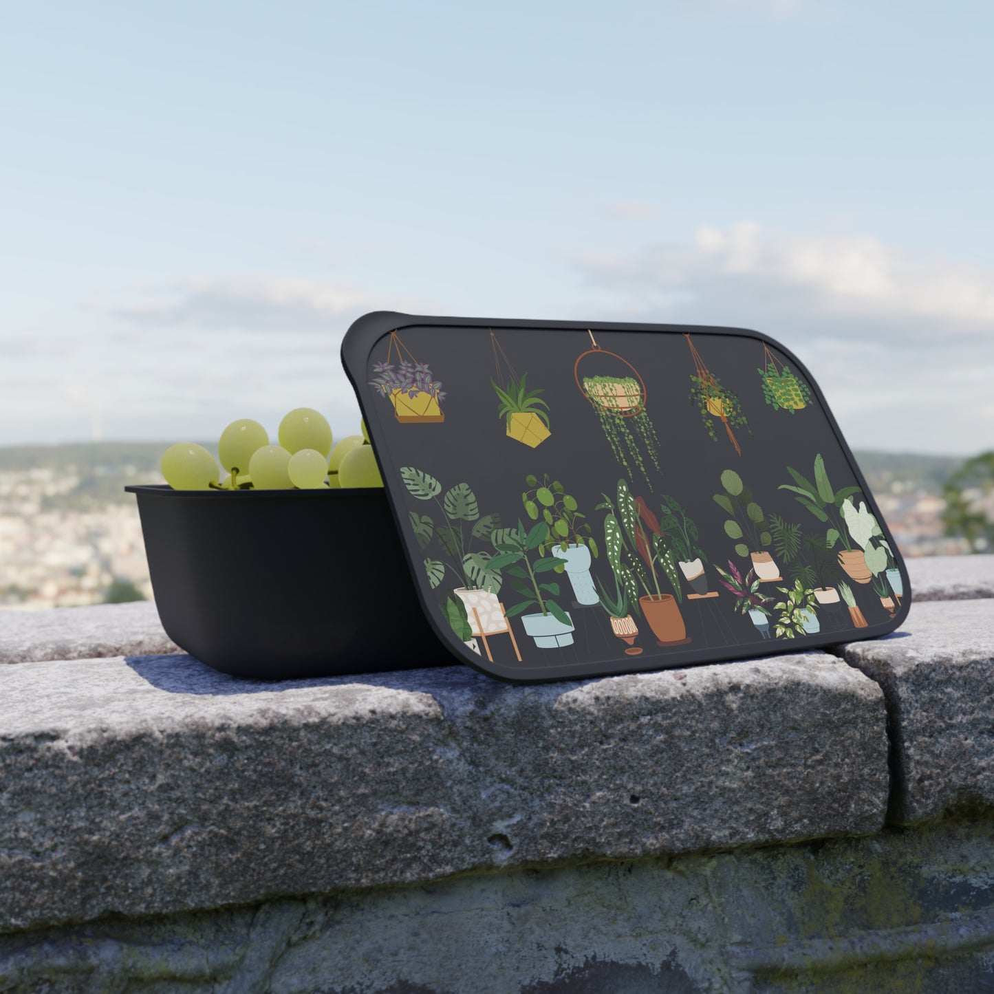 Plant Lover PLA Bento Box with Utensils – Reusable Eco-Friendly Lunch Container