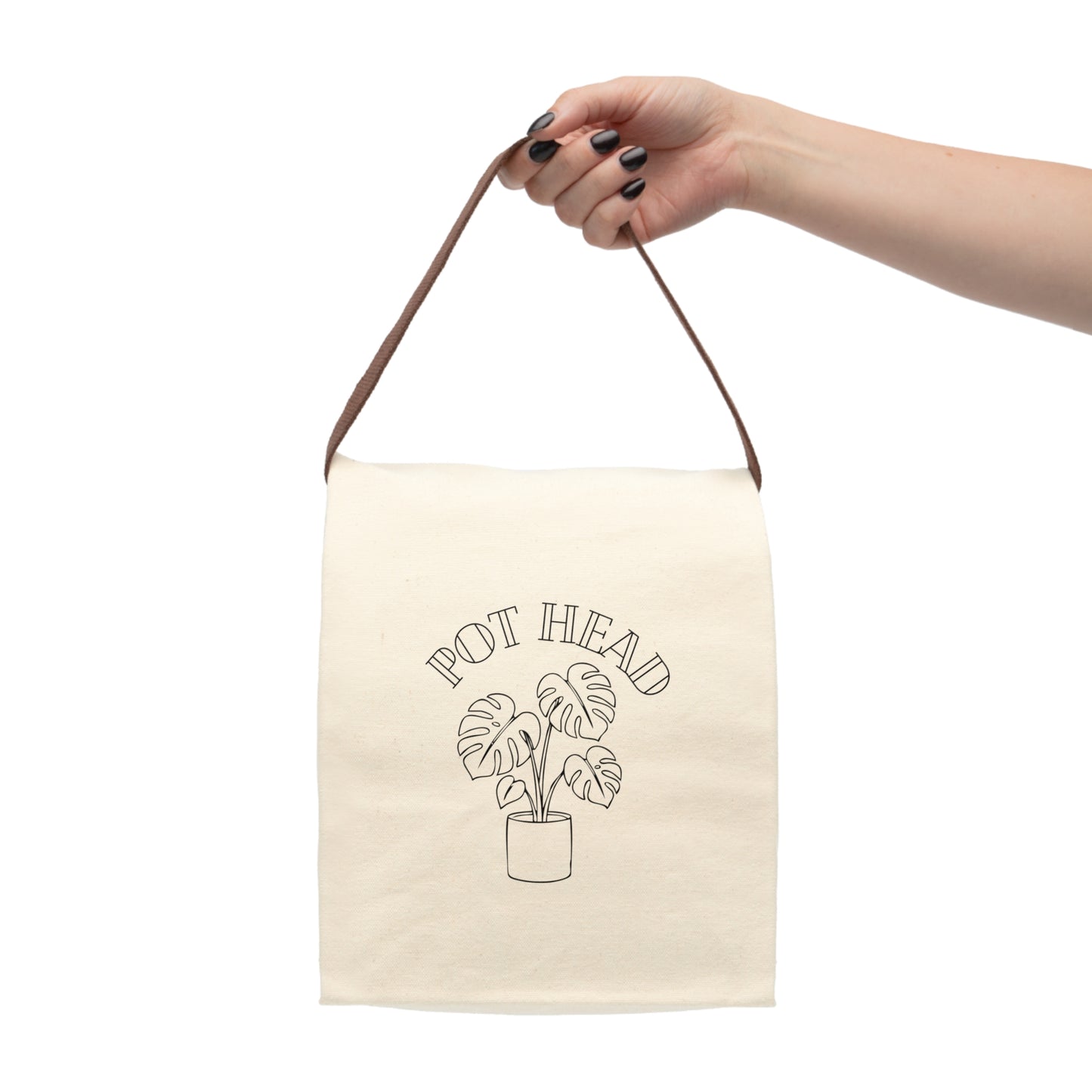 Eco-Friendly Canvas Lunch Bag — "Pot Head" Monstera Plant / Plant Lover's Design and Gift