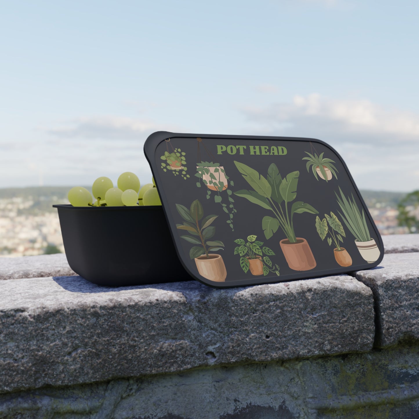 PLA Bento Box — "Pot Head" Plant Lover Lunchbox with Utensils