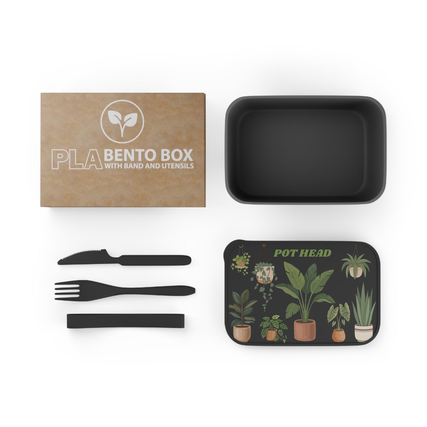 PLA Bento Box — "Pot Head" Plant Lover Lunchbox with Utensils
