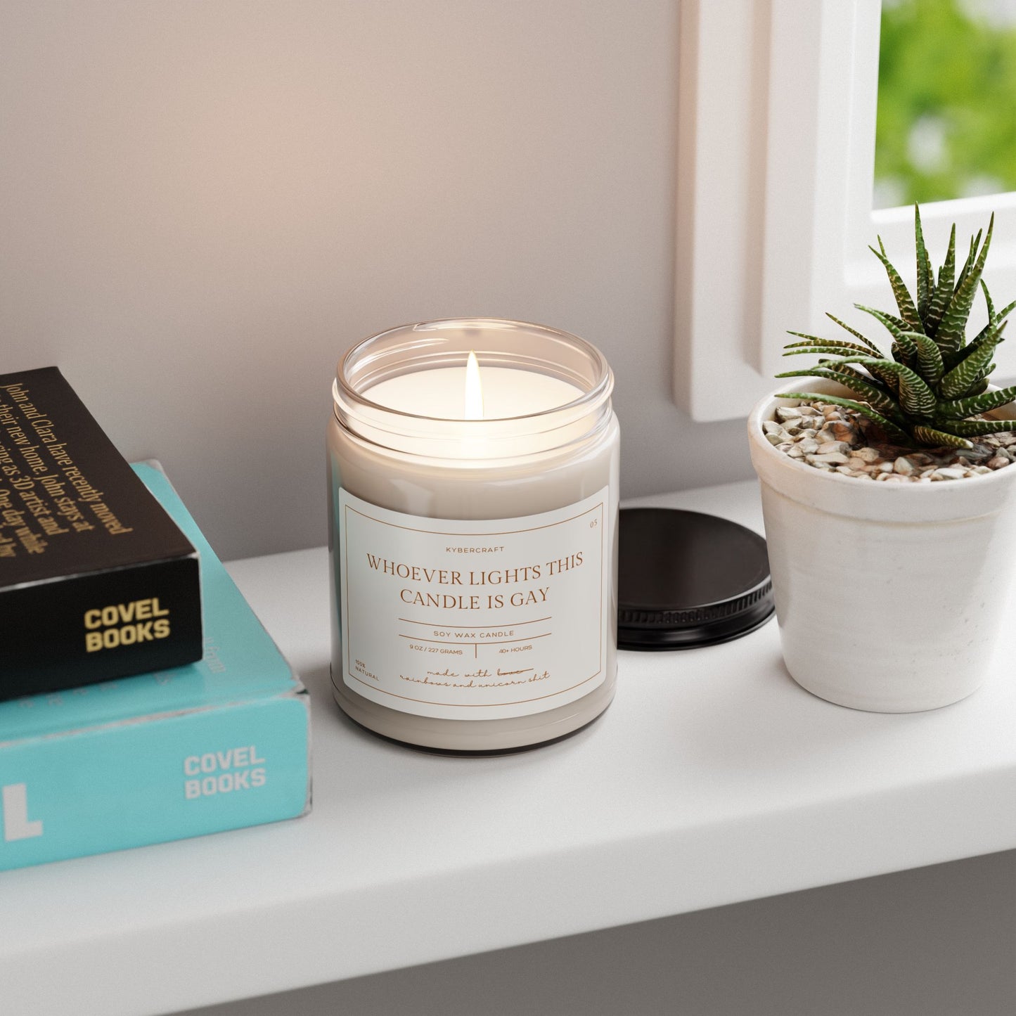 Soy Candle — "Whoever Lights This Candle Is Gay" Scented 9oz