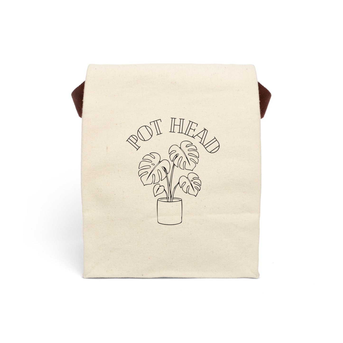 Eco-Friendly Canvas Lunch Bag — "Pot Head" Monstera Plant / Plant Lover's Design and Gift